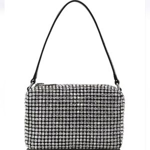 Alexander Wang Black and Silver Crystal Shoulder Bag